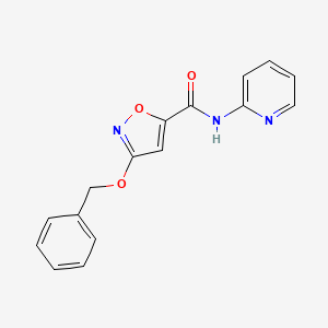 molecular formula C16H13N3O3 B2842687 3-(苄氧基)-N-(吡啶-2-基)异噁唑-5-基甲酰胺 CAS No. 1448072-48-7