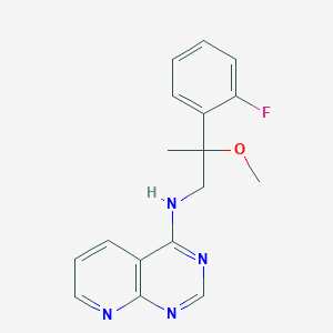 molecular formula C17H17FN4O B2842690 N-[2-(2-Fluorophenyl)-2-methoxypropyl]pyrido[2,3-d]pyrimidin-4-amine CAS No. 2379978-26-2