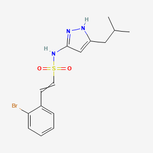 2-(2-bromophenyl)-N-[3-(2-methylpropyl)-1H-pyrazol-5-yl]ethene-1-sulfonamide