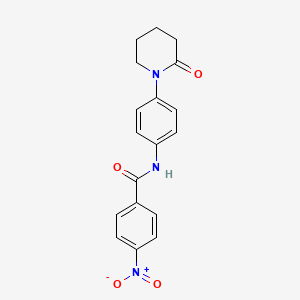 molecular formula C18H17N3O4 B2842703 4-硝基-N-(4-(2-氧代哌啶-1-基)苯基)苯甲酰胺 CAS No. 941918-48-5
