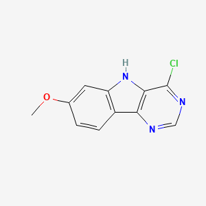 molecular formula C11H8ClN3O B2842707 4-氯-7-甲氧基-5H-嘧啶并[5,4-b]吲哚 CAS No. 676602-23-6