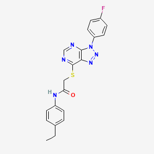 molecular formula C20H17FN6OS B2842710 N-(4-乙基苯基)-2-[3-(4-氟苯基)噻唑并[4,5-d]嘧啶-7-基]硫醇基乙酰胺 CAS No. 863459-94-3