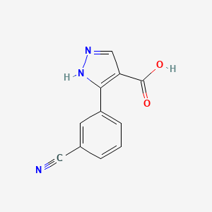 molecular formula C11H7N3O2 B2842715 5-(3-cyanophenyl)-1H-pyrazole-4-carboxylic acid CAS No. 1343144-35-3
