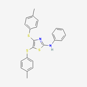 molecular formula C23H20N2S3 B2842716 4,5-双[(4-甲基苯基)硫基]-N-苯基-1,3-噻唑-2-胺 CAS No. 557084-26-1