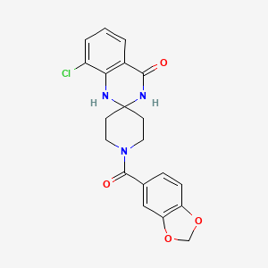 molecular formula C20H18ClN3O4 B2842717 1-(1,3-benzodioxol-5-ylcarbonyl)-8'-chloro-1'{H}-spiro[piperidine-4,2'-quinazolin]-4'(3'{H})-one CAS No. 1251675-61-2