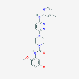 molecular formula C23H27N7O3 B2842721 N-(2,5-二甲氧基苯基)-4-(6-((4-甲基吡啶-2-基)氨基)吡啶并[3,2-d]嘧啶-3-基)哌嗪-1-基甲酰胺 CAS No. 1021259-38-0