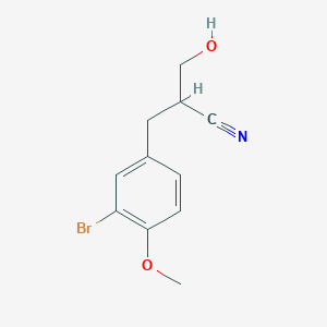 molecular formula C11H12BrNO2 B2842722 2-[(3-Bromo-4-methoxyphenyl)methyl]-3-hydroxypropanenitrile CAS No. 1275190-08-3
