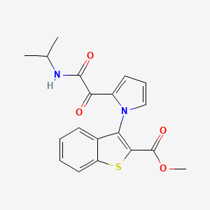 molecular formula C19H18N2O4S B2842733 methyl 3-{2-[2-(isopropylamino)-2-oxoacetyl]-1H-pyrrol-1-yl}-1-benzothiophene-2-carboxylate CAS No. 477872-74-5