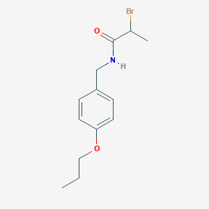 molecular formula C13H18BrNO2 B2842738 2-Bromo-N-(4-propoxybenzyl)propanamide CAS No. 1225743-53-2