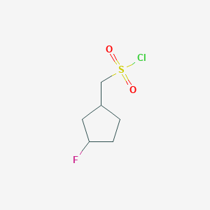 molecular formula C6H10ClFO2S B2842745 (3-Fluorocyclopentyl)methanesulfonyl chloride CAS No. 1783777-07-0