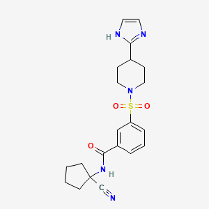 molecular formula C21H25N5O3S B2842747 N-(1-cyanocyclopentyl)-3-{[4-(1H-imidazol-2-yl)piperidin-1-yl]sulfonyl}benzamide CAS No. 2094653-65-1