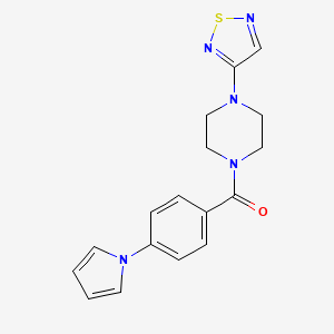 molecular formula C17H17N5OS B2842751 1-[4-(1H-pyrrol-1-yl)benzoyl]-4-(1,2,5-thiadiazol-3-yl)piperazine CAS No. 2320924-97-6