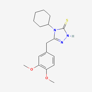 molecular formula C17H23N3O2S B2842755 4-cyclohexyl-5-[(3,4-dimethoxyphenyl)methyl]-4H-1,2,4-triazole-3-thiol CAS No. 748776-53-6
