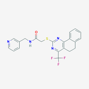 molecular formula C21H17F3N4OS B284276 N-(pyridin-3-ylmethyl)-2-((4-(trifluoromethyl)-5,6-dihydrobenzo[h]quinazolin-2-yl)thio)acetamide 