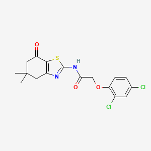 molecular formula C17H16Cl2N2O3S B2842763 2-(2,4-dichlorophenoxy)-N-(5,5-dimethyl-7-oxo-4,5,6,7-tetrahydro-1,3-benzothiazol-2-yl)acetamide CAS No. 477242-96-9