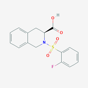 molecular formula C16H14FNO4S B2842765 (3S)-2-(2-氟苯磺酰)-1,2,3,4-四氢异喹啉-3-羧酸 CAS No. 1214629-78-3