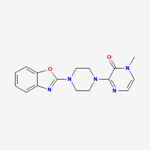 molecular formula C16H17N5O2 B2842769 3-[4-(1,3-Benzoxazol-2-yl)piperazin-1-yl]-1-methylpyrazin-2-one CAS No. 2415543-00-7