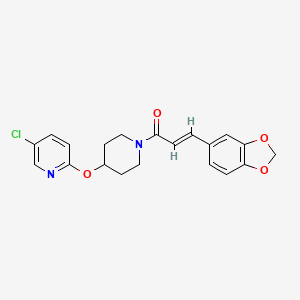 (E)-3-(benzo[d][1,3]dioxol-5-yl)-1-(4-((5-chloropyridin-2-yl)oxy)piperidin-1-yl)prop-2-en-1-one