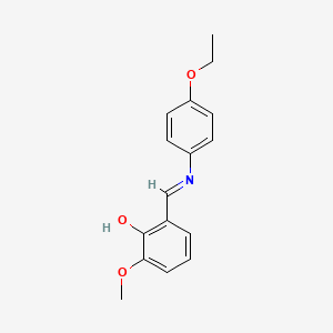 molecular formula C16H17NO3 B2842785 2-{(E)-[(4-ethoxyphenyl)imino]methyl}-6-methoxyphenol CAS No. 92449-58-6