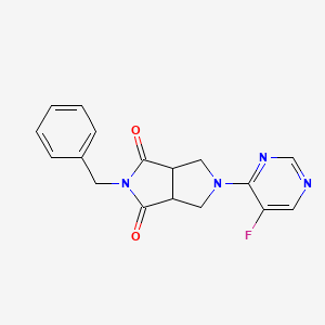 molecular formula C17H15FN4O2 B2842789 5-Benzyl-2-(5-fluoropyrimidin-4-yl)-1,3,3a,6a-tetrahydropyrrolo[3,4-c]pyrrole-4,6-dione CAS No. 2415566-41-3