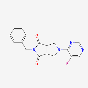 molecular formula C17H15FN4O2 B2842789 2-Benzyl-5-(5-fluoropyrimidin-4-yl)-octahydropyrrolo[3,4-c]pyrrole-1,3-dione CAS No. 2415566-41-3