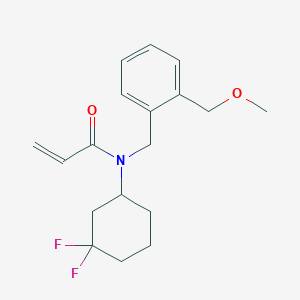 molecular formula C18H23F2NO2 B2842790 N-(3,3-Difluorocyclohexyl)-N-[[2-(methoxymethyl)phenyl]methyl]prop-2-enamide CAS No. 2411304-38-4