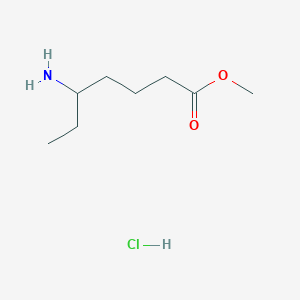 molecular formula C8H18ClNO2 B2842791 Methyl 5-aminoheptanoate;hydrochloride CAS No. 2445784-90-5
