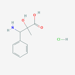 molecular formula C10H14ClNO3 B2842810 3-Amino-2-hydroxy-2-methyl-3-phenylpropanoic acid hydrochloride CAS No. 1955494-61-7