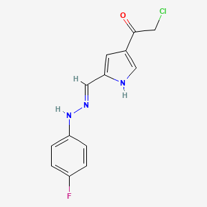 molecular formula C13H11ClFN3O B2842815 4-(2-氯乙酰)-1H-吡咯-2-甲醛N-(4-氟苯基)腙 CAS No. 866149-96-4