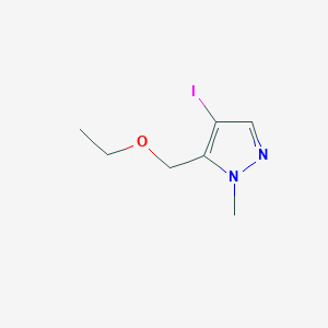 molecular formula C7H11IN2O B2842835 5-(ethoxymethyl)-4-iodo-1-methyl-1H-pyrazole CAS No. 1856099-19-8