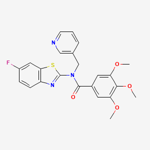 molecular formula C23H20FN3O4S B2842838 N-(6-fluorobenzo[d]thiazol-2-yl)-3,4,5-trimethoxy-N-(pyridin-3-ylmethyl)benzamide CAS No. 895018-35-6