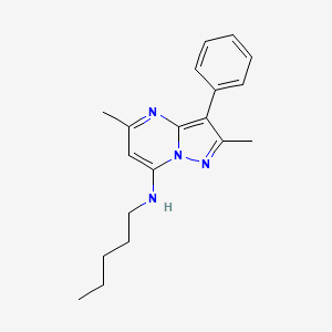 molecular formula C19H24N4 B2842842 2,5-dimethyl-N-pentyl-3-phenylpyrazolo[1,5-a]pyrimidin-7-amine CAS No. 862208-41-1