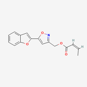 molecular formula C16H13NO4 B2842847 (Z)-(5-(benzofuran-2-yl)isoxazol-3-yl)methyl but-2-enoate CAS No. 1212764-88-9