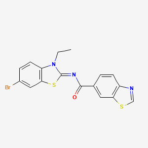 molecular formula C17H12BrN3OS2 B2842852 (E)-N-(6-bromo-3-ethylbenzo[d]thiazol-2(3H)-ylidene)benzo[d]thiazole-6-carboxamide CAS No. 865544-55-4