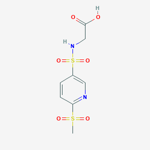 molecular formula C8H10N2O6S2 B2842863 2-[(6-Methylsulfonylpyridin-3-yl)sulfonylamino]acetic acid CAS No. 2038840-06-9