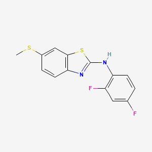 molecular formula C14H10F2N2S2 B2842868 N-(2,4-difluorophenyl)-6-(methylthio)benzo[d]thiazol-2-amine CAS No. 890959-25-8