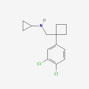 molecular formula C14H17Cl2N B2842882 N-{[1-(3,4-二氯苯基)环丁基]甲基}环丙胺 CAS No. 1273939-65-3