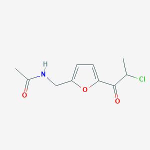 molecular formula C10H12ClNO3 B2842889 N-{[5-(2-chloropropanoyl)-2-furyl]methyl}acetamide CAS No. 877041-39-9