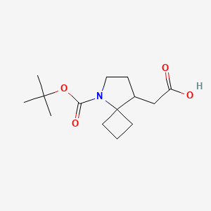 molecular formula C14H23NO4 B2842891 2-[5-[(2-Methylpropan-2-yl)oxycarbonyl]-5-azaspiro[3.4]octan-8-yl]acetic acid CAS No. 2413897-10-4
