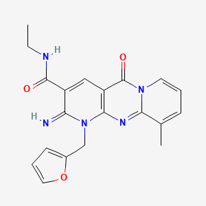 molecular formula C20H19N5O3 B2842903 N-Ethyl-1-(2-furylmethyl)-2-imino-10-methyl-5-oxo-1,5-dihydro-2H-dipyrido[1,2-A:2,3-D]pyrimidine-3-carboxamide CAS No. 510760-69-7