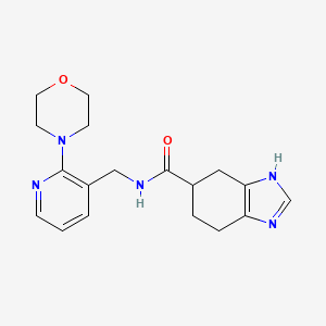 molecular formula C18H23N5O2 B2842914 N-((2-morpholinopyridin-3-yl)methyl)-4,5,6,7-tetrahydro-1H-benzo[d]imidazole-5-carboxamide CAS No. 2034584-06-8