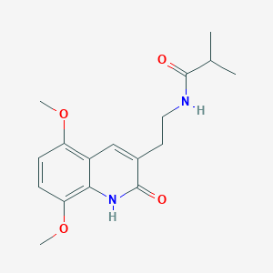 molecular formula C17H22N2O4 B2842920 N-(2-(5,8-二甲氧基-2-氧代-1,2-二氢喹啉-3-基)乙基)异丁酰胺 CAS No. 851403-88-8