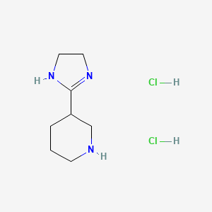 molecular formula C8H17Cl2N3 B2842926 3-(4,5-dihydro-1H-imidazol-2-yl)piperidine dihydrochloride CAS No. 2649057-64-5