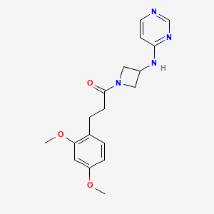 molecular formula C18H22N4O3 B2842932 3-(2,4-二甲氧基苯基)-1-{3-[(嘧啶-4-基)氨基]氮杂环丁烷-1-基}丙酮 CAS No. 2097911-67-4
