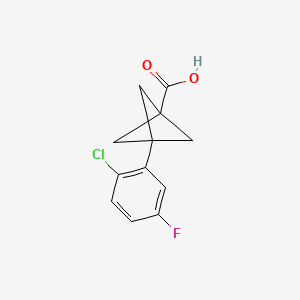 molecular formula C12H10ClFO2 B2842976 3-(2-Chloro-5-fluorophenyl)bicyclo[1.1.1]pentane-1-carboxylic acid CAS No. 2287290-50-8