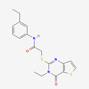 molecular formula C18H19N3O2S2 B2842985 2-[(3-乙基-4-氧代-3,4-二氢噻吩-2-基)硫代]-N-(3-乙基苯基)乙酰胺 CAS No. 892285-32-4