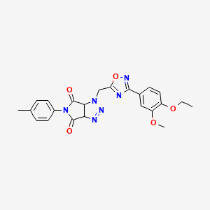 1-{[3-(4-ethoxy-3-methoxyphenyl)-1,2,4-oxadiazol-5-yl]methyl}-5-(4-methylphenyl)-1H,3aH,4H,5H,6H,6aH-pyrrolo[3,4-d][1,2,3]triazole-4,6-dione