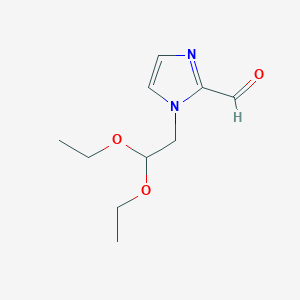 molecular formula C10H16N2O3 B2843030 1-(2,2-Diethoxyethyl)imidazole-2-carbaldehyde CAS No. 863393-98-0