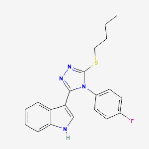molecular formula C20H19FN4S B2843033 3-(5-(丁基硫基)-4-(4-氟苯基)-4H-1,2,4-三唑-3-基)-1H-吲哚 CAS No. 946236-08-4