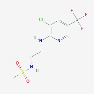 molecular formula C9H11ClF3N3O2S B2843035 N-(2-{[3-chloro-5-(trifluoromethyl)-2-pyridinyl]amino}ethyl)methanesulfonamide CAS No. 339105-14-5